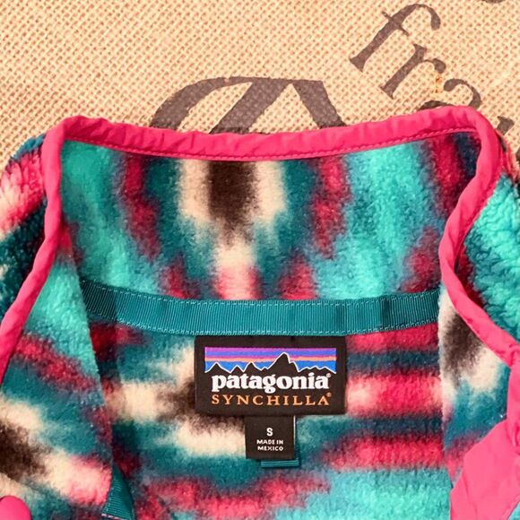 Patagonia Synchilla Pullover Fleece In Wild Desert Aztec Tribal Winter Jacket-S - Picture 4 of 11